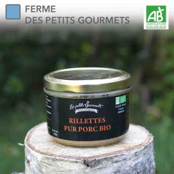 Rillettes de porc bio produites à Betton par la Ferme des Petits Gourmets.